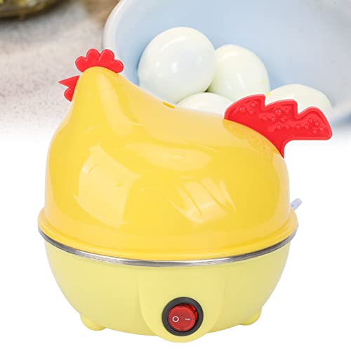 Luqeeg Cocedor de Huevos Rápido, Cocedor de Huevos Eléctrico con Capacidad para 7 Huevos, Hervidor de Huevos Rápido Multifunción con Forma de Gallina con Función de Apagado Automático