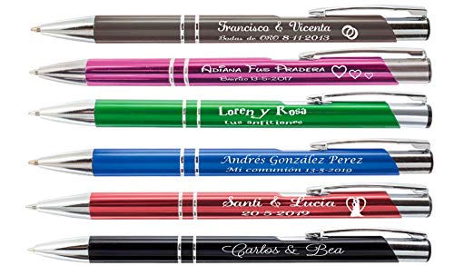 Bolígrafos personalizados como desee. Metal en color. Pack unidades (50)