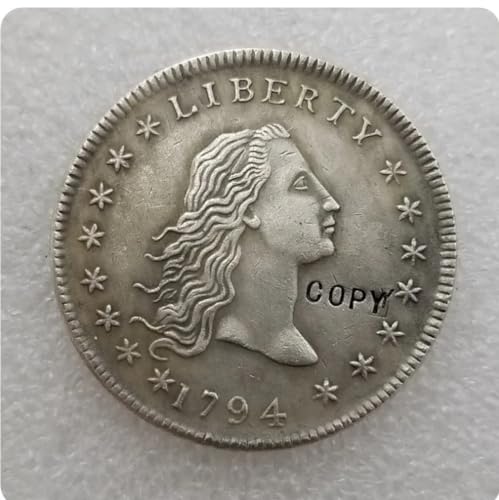 Moneda Conmemorativa de EE. UU. 1794 Cabello Que Fluye Dólar Copiar Moneda Réplica de Monedas Monedas de Medalla Coleccionables
