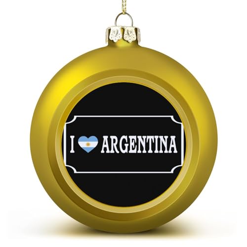 Adorno de bola de bandera nacional de Feliz Navidad, bandera de Argentina dorada, adornos de bola de Navidad para árbol de Navidad, recuerdo colgante para Navidad, Año Nuevo, vacaciones, regalos de