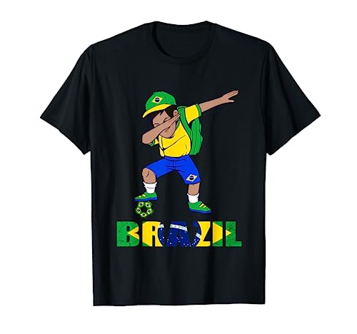 Brasil Bandera Brasil Brasil Fútbol Balón Brasileño Niño Brasil Camiseta