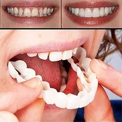 2 Pares Dentadura Postiza Cómoda Cosméticos Blandos Dentaduras Dientes Prótesis Dentales Temporales para Hombres Mujeres