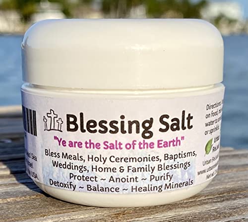 Urban ReLeaf Blessing Sal Blessed Dead Sea Salt de Israel. Ceremonia de sagrada unción de boda bautismo comidas de inauguración de la casa, minerales curativos, purificar, meditar, limpiar, sacramento
