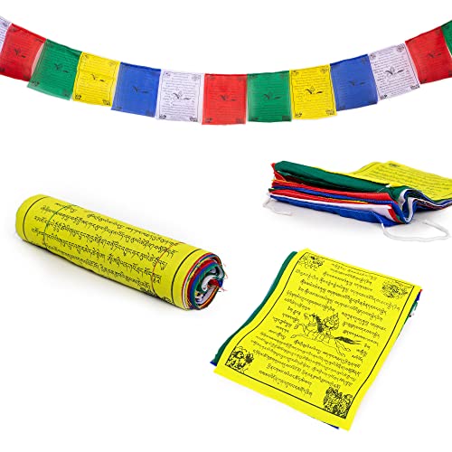 Banderas tibetanas de oración de 20,3 x 25,4 cm, algodón, impresas a mano, con bandera de caballo de viento de Nepal